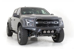 Ford Raptor F-150 Bumper - Front - Addictive Desert Designs - Bomber - Hammer Black with Satin Black panels - `17-`20 Ford Raptor F-150 Bumper - Front - Addictive Desert Designs - Bomber - Hammer Black with Satin Black panels - `17-`20